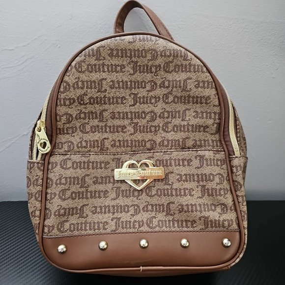 Juicy Couture Brown Canvas and Faux Leather Studded Mini Backpack main image 4